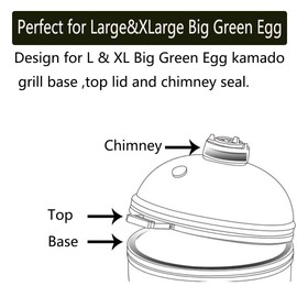 DOLAMOTY 15ft High Temp Grill Gasket Replacement for Large/XLarge Big Green Egg,Big Green Egg Accessories BBQ Smoker BGE Gasket Pre-Shrunk Accessories Self Stick Felt, 7/8" Wide