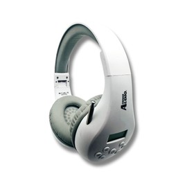 THINGS AUDIO Portable Personal FM Radio Headphones Pull-Out Antenna for Great Reception, Walking, Jogging, Relaxing, School, Talk Radio - Powered by 2AA Batteries (Not Included) (White & Gray)