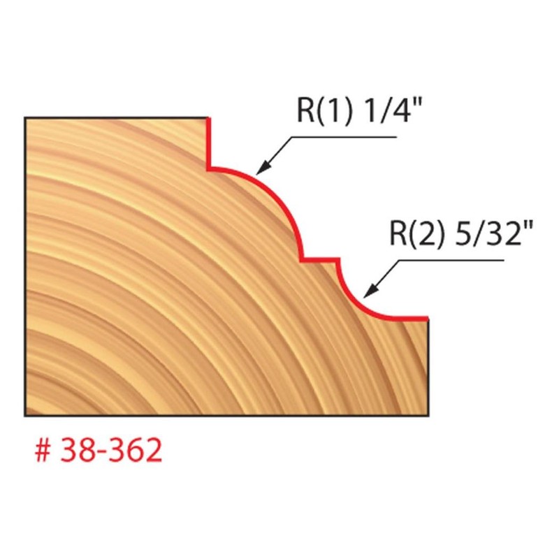 Freud 38-362: 1-1/2" (Dia.) Classical Cove & Bead Bit with