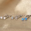 SILBERTALE 925 Sterling Silver 3mm Stud Earrings Opal Earrings Set