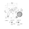 SANEI PS383-80XA-HB4 Rainy Move, Approx. 45% Water Saving, Angle Adjustment,