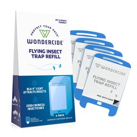 Wondercide - Flying Insect Trap Light Cartridge Refills - No Device - Indoor Bug Catcher for Fruit Flies, Gnats, Moths, and Mosquitoes - Cartridge Refill - 4 Pack
