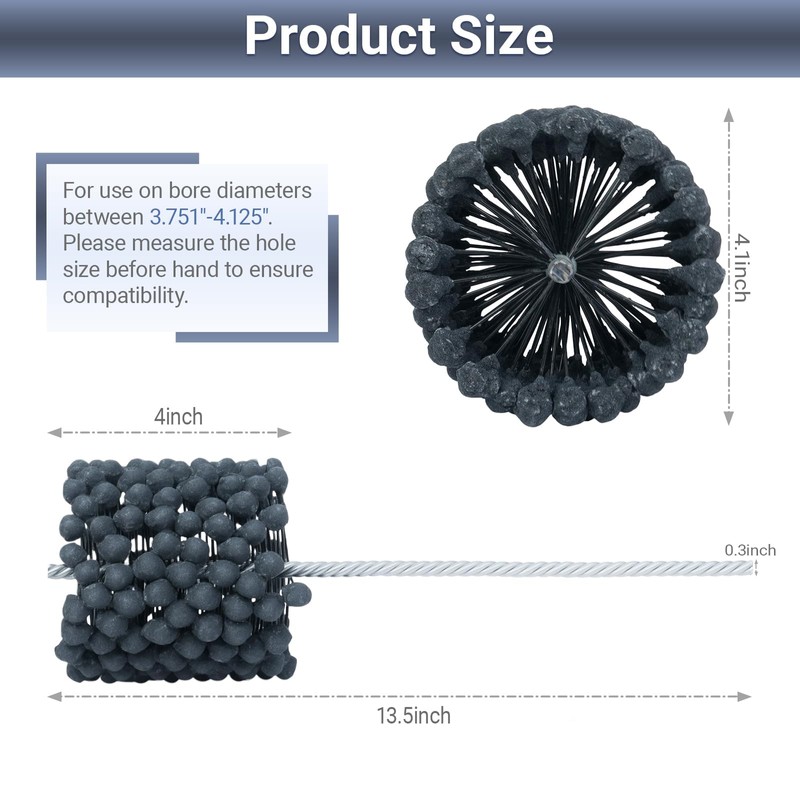 Cylinder Hone, 240 Grit Silicon Carbide, 4 1/8" (105mm) Diameter