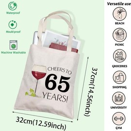 FOTAP 65th Birthday Gift Cheers to 65 Years Tote Bag (65 CA)