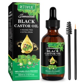 Jamaican Black Castor Oil,Organic Castor Oil for Hair Growth,Body Message Castor Oil -Essential Oil for for Eyelashes, Eyebrows Growth, Skin Moisturizer (60ml)