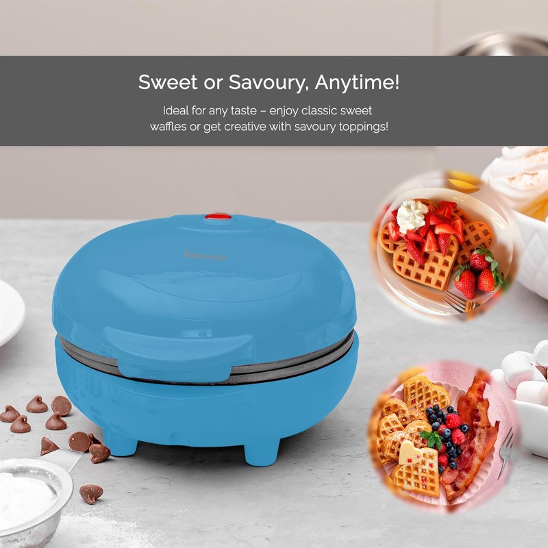 Innoteck Kitchen Pro 550W Mini Waffle Maker – Blue Bear-Shaped