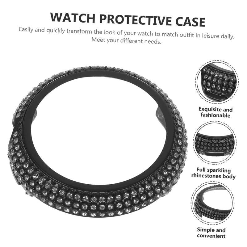 KONTONTY Watch Watch Case with Diamond Inlay Smartwatch Cover Scratch
