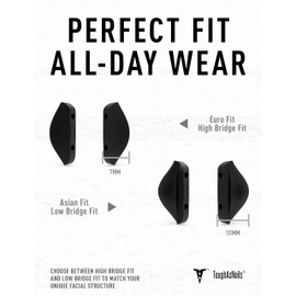 ToughAsNails Asian Fit Replacement Nose Pads for Oakley Si Ballistic Det Cord/Si Ballistic Shocktube OO9329 Sunglasses - Black Hard Base