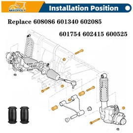 Mixopoly Golf Cart A Arm Bushing Sleeve Kit for EZGO RXV Gas & Electric 2008-up, Replace 608086 601340 602085 601754 602415 600525
