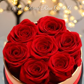 WYRIAZA Eternal Rose Gifts Women - Gifts Mum Gifts Girlfriend Women Gift Wife Christmas Mother's Day Valentine's Day Birthday Anniversary Rose Box Infinity Preserved Eternal Rose