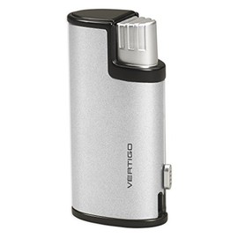 Vertigo Warrior Triple Torch Flame Lighter - Metallic Silver & Black