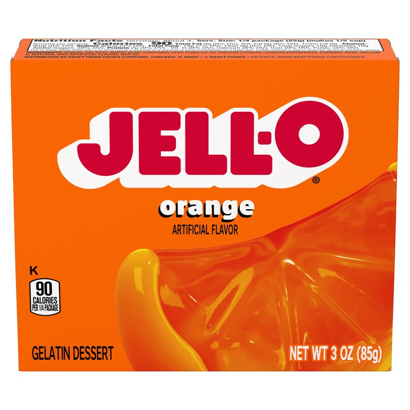Jell-O Gelatin Dessert Mix, Orange Flavored, Fat Free, Quick &