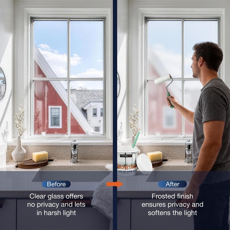 Frosted Glass Paint 32oz Industrial Strength Window Privacy Coating, Waterproof