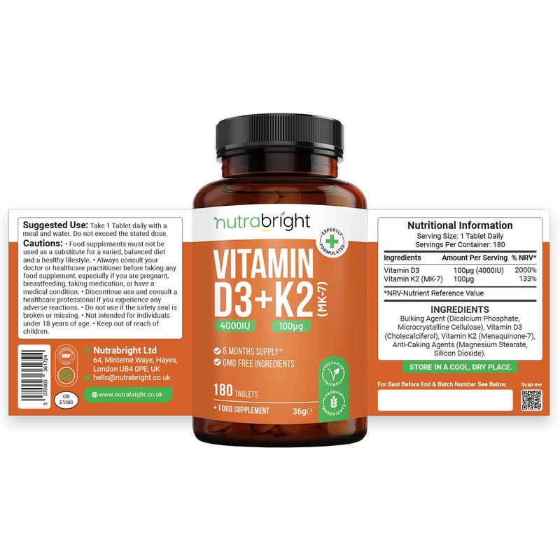 Vitamin D3 4000IU + Vitamin K2 MK-7 100µg | Better