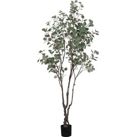 Celestdeco 7ft Tall Artificial Eucalyptus Trees, Realistic Eucalyptus Tree with Sturdy Plastic Pot, Artificial Plants Tree for Home Office Indoor Outdoor Party Wedding Christmas Decor
