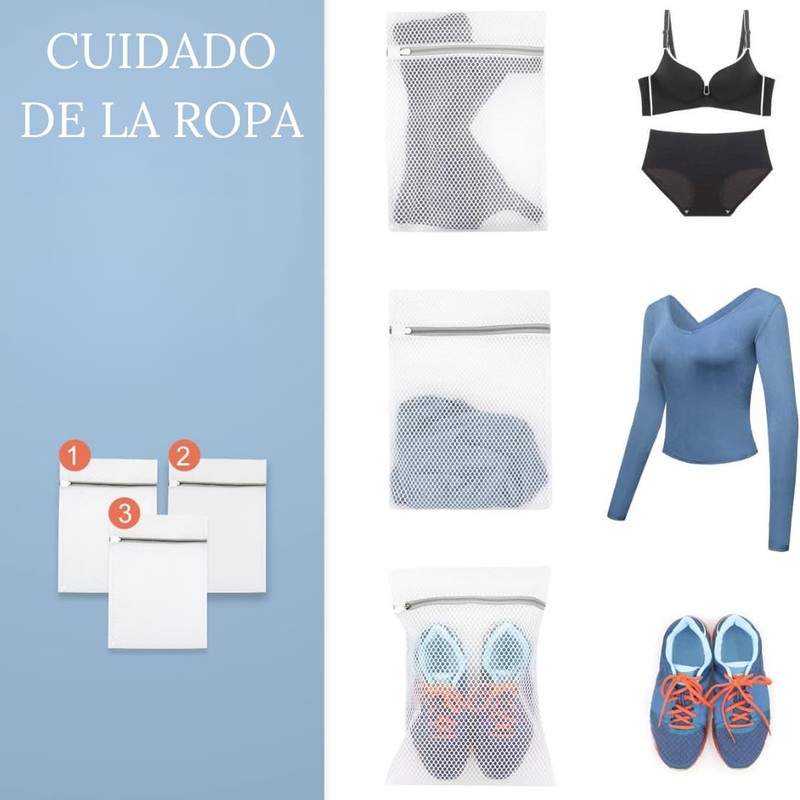 Set of 3 Thick Mesh Laundry Bags