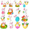 Marsui 24 Pcs Easter Ornaments for Tree Happy Easter Wooden