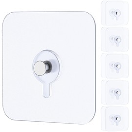 Uniclife 10 Pcs Self Adhesive Picture Hooks 40 lbs Load 2.64" Heavy Duty Picture Hangers Without Nails Adhesive Wall Hooks for Hanging Transparent Waterproof Frame Hangers Sticky Hooks for Bathroom