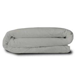 Cotton Duvet Cover Western King 120X120 Size, Silver Grey Solid Comforter Cover Bedding 1 Pieces Duvet Cover Solid Color and Ultra Soft with Zipper Closure, 4 Corner Ties, Simple Bedding Style,