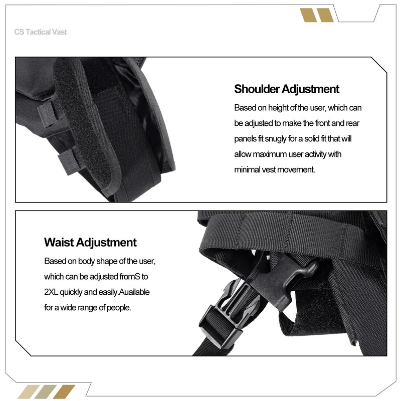 KUIEDIS Tactical Outdoors Vest,Lightweight Airsoft Vest,Adjustable Breathable Paintball Police BattleVest