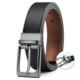 Cinturones,Cinto de Piel,Cinturón Hombre Reversible con Dos Colores,Cinturón de Cuero de Ancho para 28-42 Talla de Pantalones,Belt Men para el Trabajo Casual de Negocios Regalos