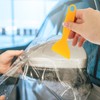 TEHAUX 25pcs Plastic Scraper, Portable Yellow Plastic Putty, Car Film