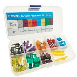 LUKOMEL 80PCS Car Fuses Assortment Kit - Professional Blade Fuses Automotive - Replacement Fuse for Car/RV/Truck/Motorcycle/Boat - Mini Blade Fuses (2A/3A/5A/10A/15A/ 20A/30A/40A)
