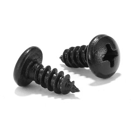 #6 x 1/2" Wood Screw 100Pcs 18-8 (304) Stainless Steel Pan Head Fast Self Tapping Drywall Screws Black Oxide by SG TZH