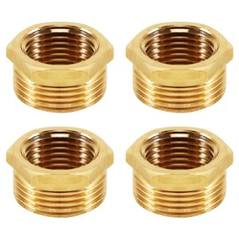 Brass Reducer, 3/4 Inch to 1/2 Inch, Male Thread to Female Thread Nipple, Brass Reducer for Water Pipes (AG Diameter 25 mm x Inner Thread Diameter 20 mm) Pack of 4