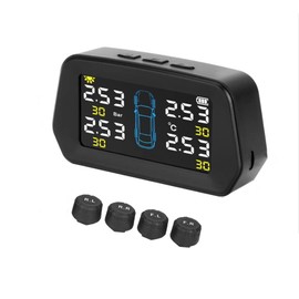 EGGPOD Smart TPMS 2023 Upgrade116PSI/8Bar Solar Tire Pressure Monitoring System Large Screen Tire Temperature Pressure displayed simultaneously Precise Early Warning Easy to Install 4-External Sensor