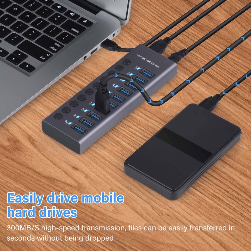 985A 10 Port USB 3.0 Hub USB Splitter Hub USB