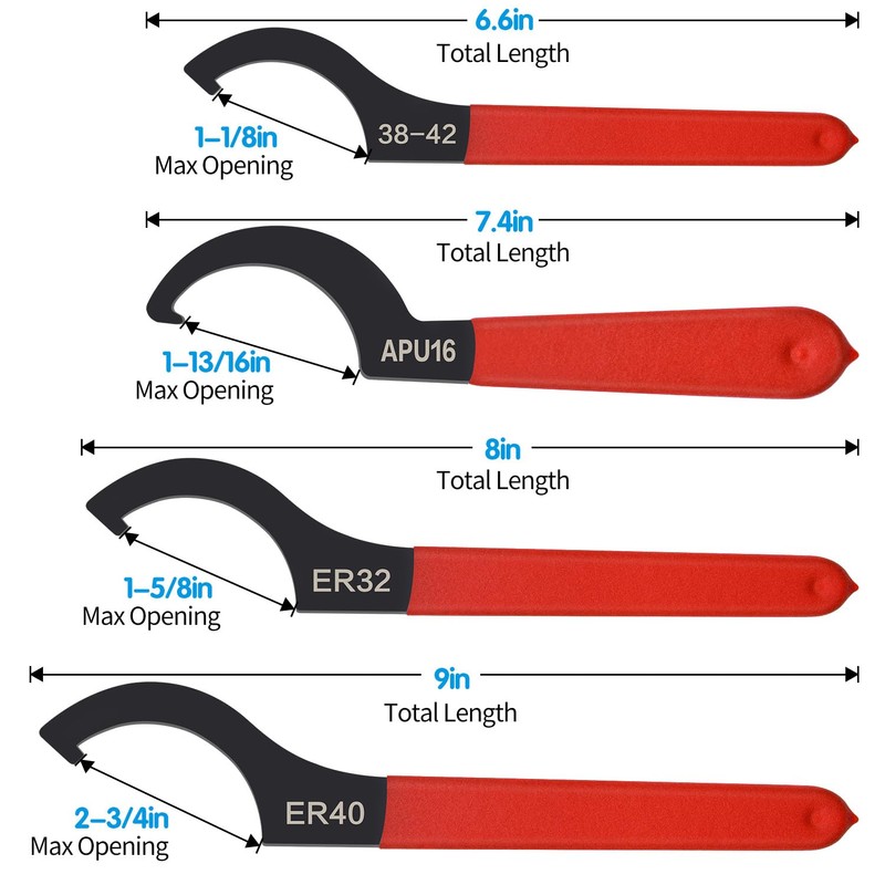Mdvora Coilover Spanner Wrench Set, 4pcs, Alloy Steel, Rubber