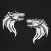 VGOL 1 Pair Wolf Head 3D Metal Stickers Decals Wolf