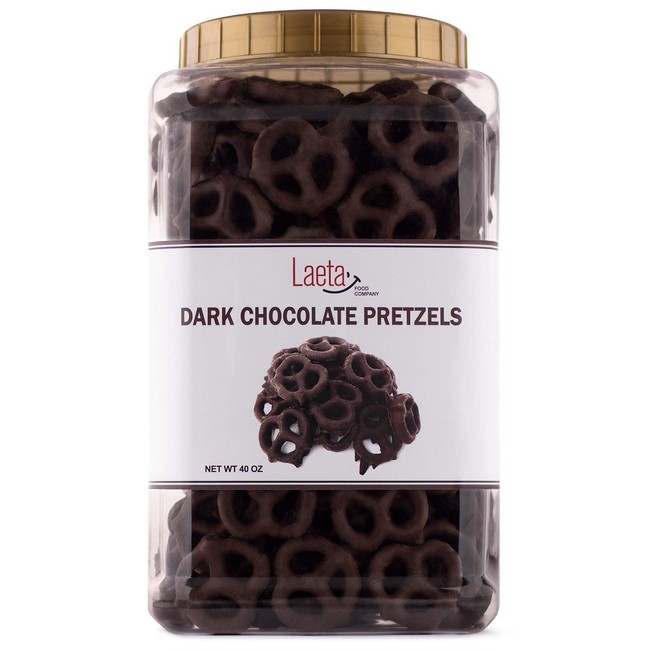 Dark Chocolate Covered Pretzel, Salted Pretzels in Mildly Sweet Smooth Dark Chocolate, 40 Ounces