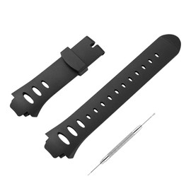 SENCATO Watch Bands Compatible with Suunto Observer Tt St Sr G6 X6HRM, Classic Soft Rubber Replacement Watch Strap, Black/Without Buckle