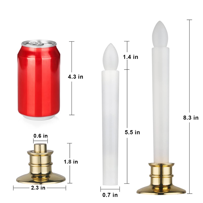 6 Pack Flameless LED Taper Candles with Remote & Timer
