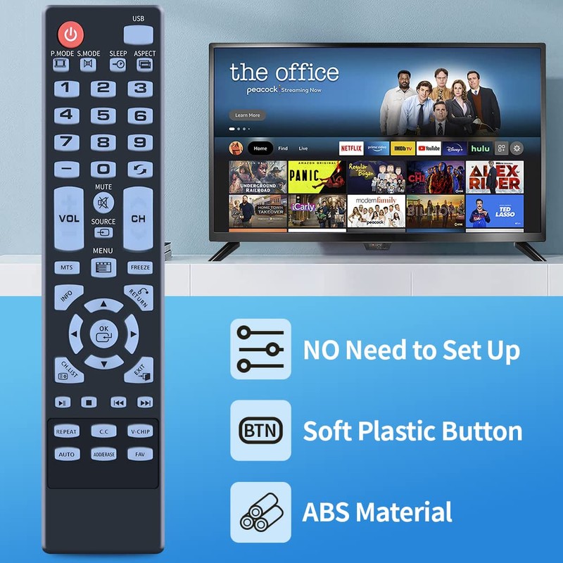 Universal Replacement Remote Control fit for Element TV ELEFW195 ELEFT222