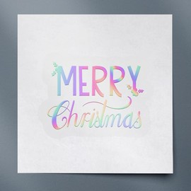 Decal Stickers of Merry Christmas (Hologram) (Set of 2) Premium Waterproof Vinyl Decal Stickers for Laptop Phone Accessory Helmet Car Window Mug Tuber Cup Door Wall Decoration - ANDVER1c63623HO