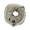 Beige Cable Knit Scarf Neck Wrap With Lace & Button