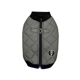 K10 Quiltee Coat - Warm Dog Coat with Leash Attachment - Water Resistant Jacket with Leash Ring - Built in D Ring Harness - Fleece Lined Vest - Lighter Than a Sweater - (XXXS,Olive Green)