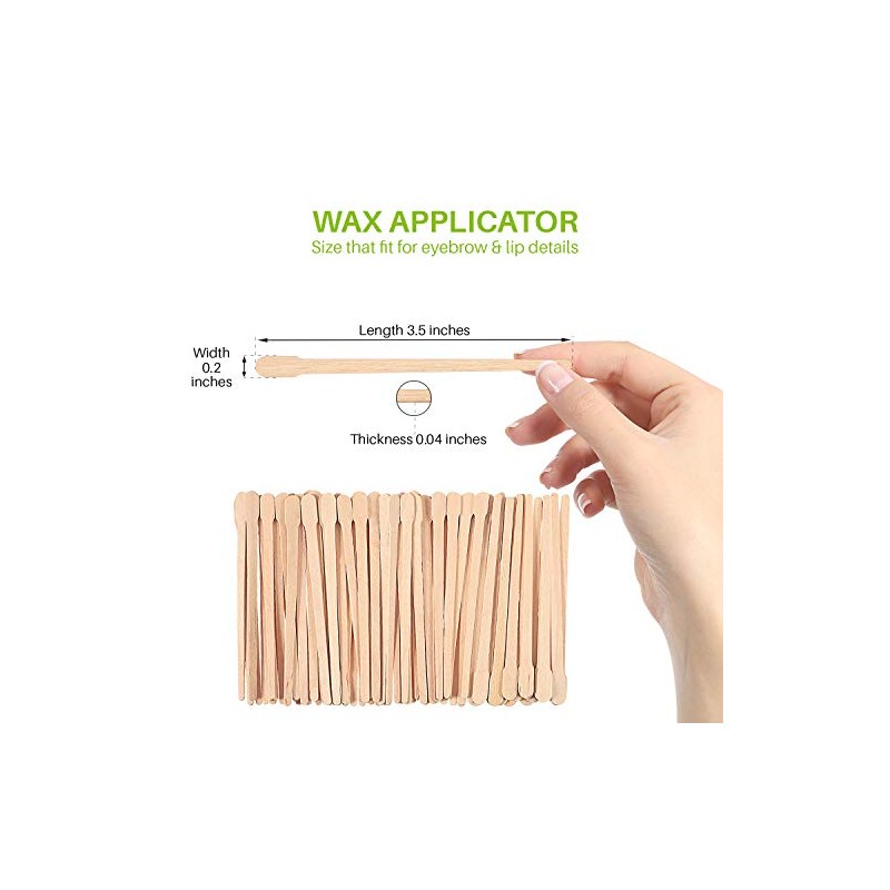 Mibly 500 Pcs Wooden Wax Sticks - Eyebrow, Lip, Nose