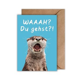 WBdesignz Job Change Card with Envelope - Funny Farewell Card Retirement Otter Waaah? Du gehst?! Retirement Job (A6)