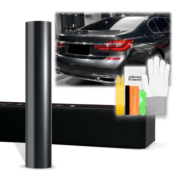 20"x60" (1.6FTx5FT) Shadow Gray PET Super Gloss Metallic High Glossy