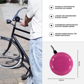 Urban Zweirad bicycle bell, Big Mama (large), bell for Dutch bikes or women’s bicycles, pink, xl