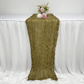 Cheesecloth Gauze Table Runner,Gauze Event Centerpiece Runner,Bridal Shower Runner,Rustic Wedding Table Decor (Olive Green, 13Ft Length)
