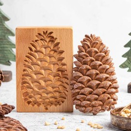 Carved Wooden Cookie Mold Kitchen Cookie Cutter Gingerbread, Cookie Stamp Molds for Springerle, Tragacanth, Marzipan, Russian Pryanik, Gingerbread, Lebkuchen and Tirggel (PINECONE)