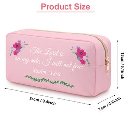 Inspirational Quotes Bible Verse Oxford Cloth Makeup Bag Motivational Gift for Girl Sister Friend Cosmetic Bag Scripture Christmas Birthday Gifts Mothers Day Double Side Toiletry Bag