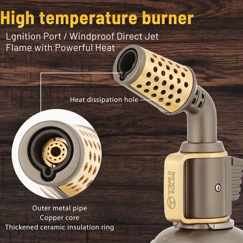 Blow Torch, Professional Kitchen Cooking Butane Torch with Safety Lock