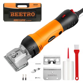 BEETRO 500W Electric Professional Horse Shears, 6 Speeds Animal Grooming Clippers for Horse Equine Goat Pony Cattle, with an Extra Set of Shearing Blades