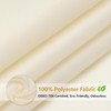 Seenus Waterproof Cream Fabric Shower Curtain Liner with 3 Large